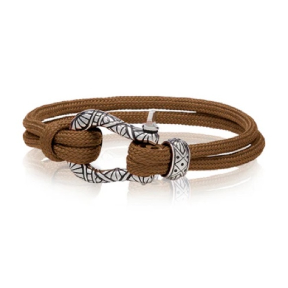 Men’s Ship Rope U-Clasp Bracelet 9” Brown